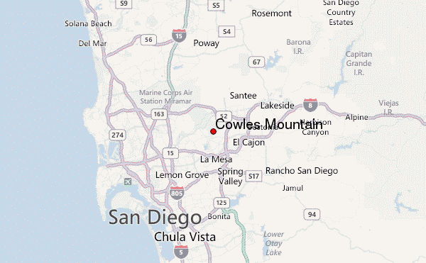 Cowles Mountain Location Map