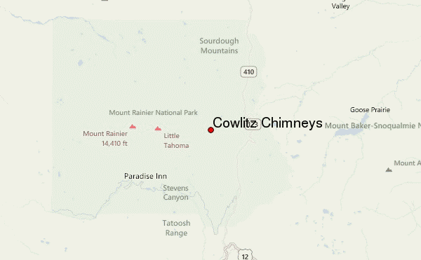 Cowlitz Chimneys Location Map