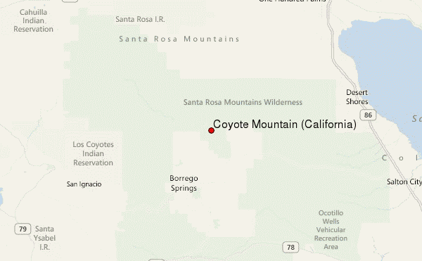 Coyote Mountain (California) Location Map