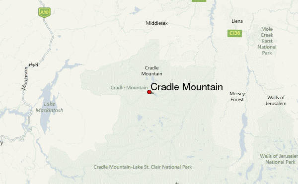 Cradle Mountain Location Map