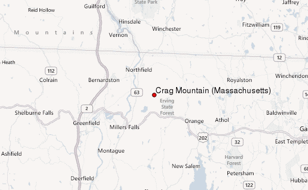 Crag Mountain (Massachusetts) Location Map