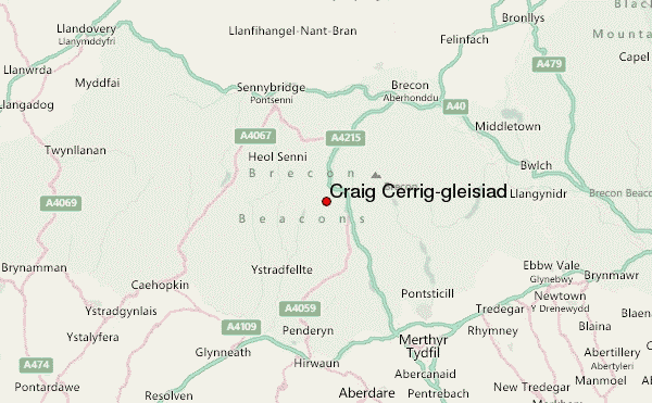 Craig Cerrig-gleisiad Location Map