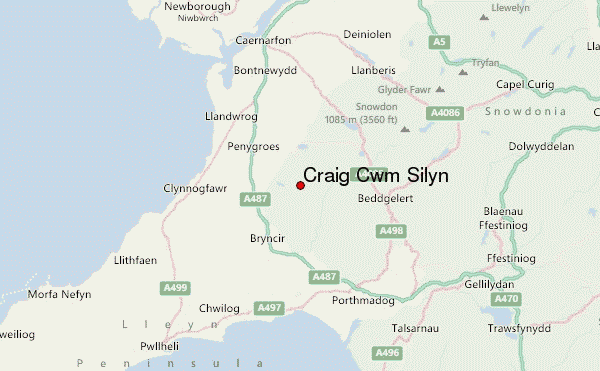 Craig Cwm Silyn Location Map