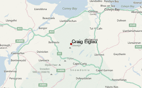 Craig Eigiau Location Map