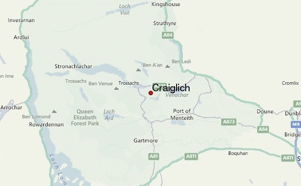 Craiglich Location Map