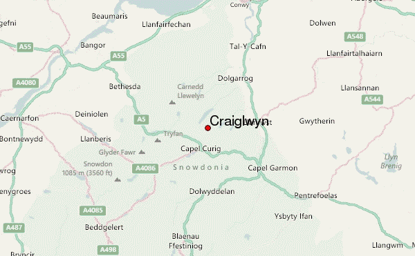 Craiglwyn Location Map