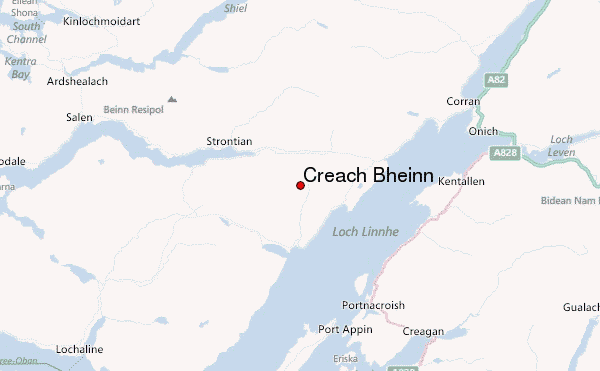 Creach Bheinn Location Map