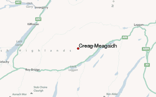 Creag Meagaidh Location Map