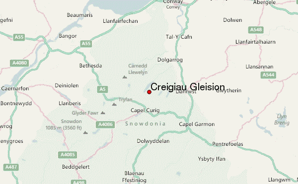 Creigiau Gleision Location Map