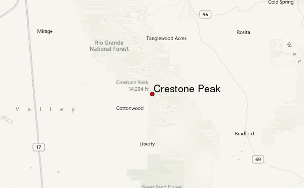 Crestone Peak Location Map