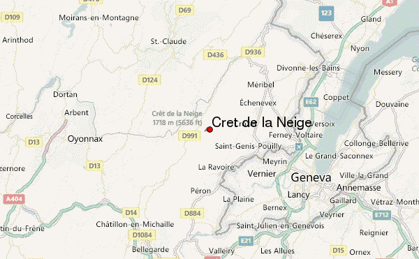 Crêt de la Neige Location Map