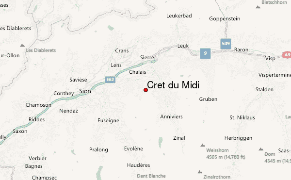 Crêt du Midi Location Map
