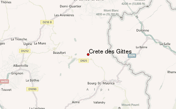 Crête des Gittes Location Map