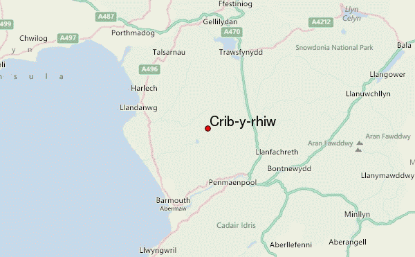 Crib-y-rhiw Location Map