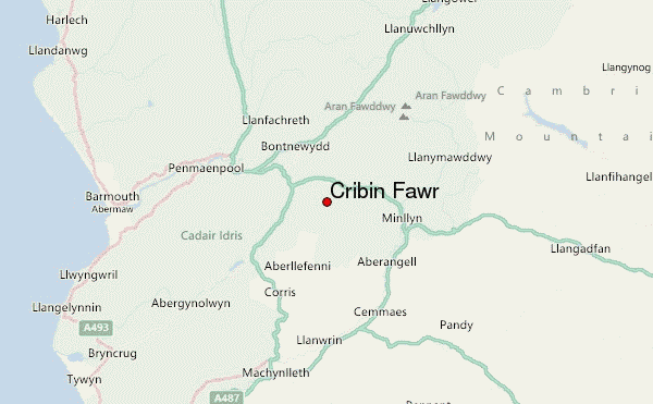 Cribin Fawr Location Map