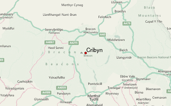 Cribyn Location Map