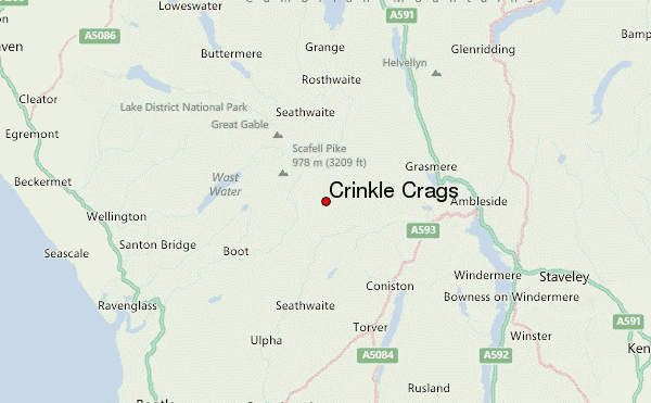 Crinkle Crags Location Map