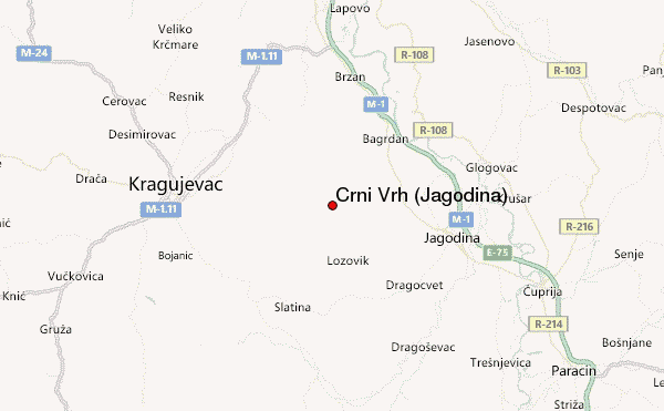 Crni Vrh (Jagodina) Location Map