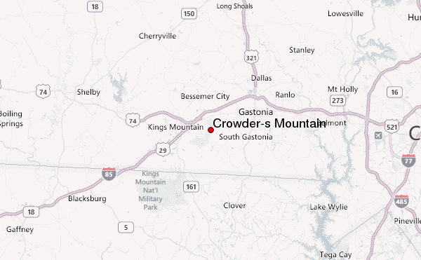 Crowder's Mountain Location Map