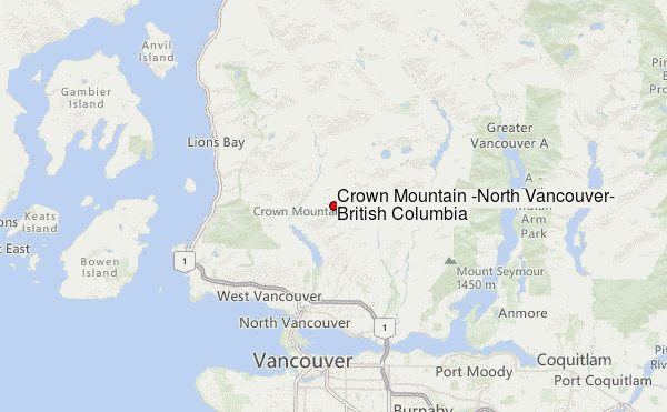 Crown Mountain (North Vancouver, British Columbia) Location Map