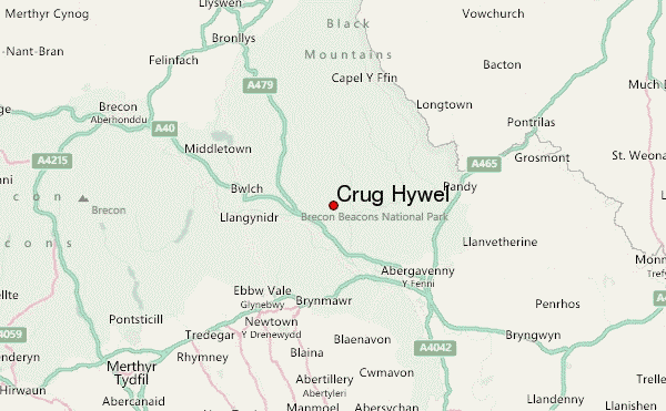 Crug Hywel Location Map