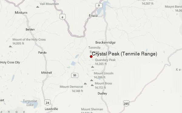 Crystal Peak (Tenmile Range) Location Map