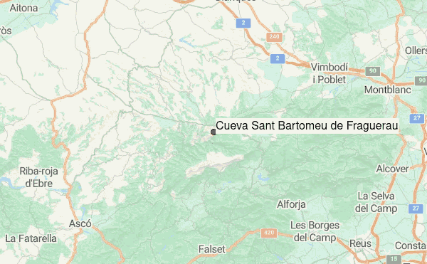 Cueva Sant Bartomeu de Fraguerau Location Map