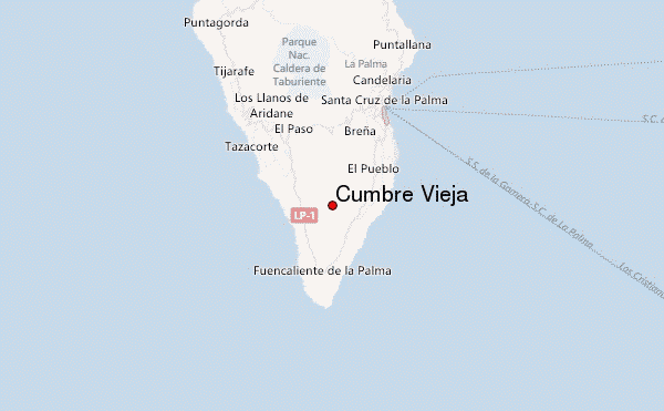 Cumbre Vieja Location Map