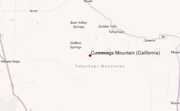 Cummings Mountain (California) Location Map