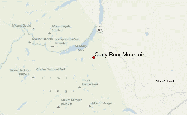 Curly Bear Mountain Location Map