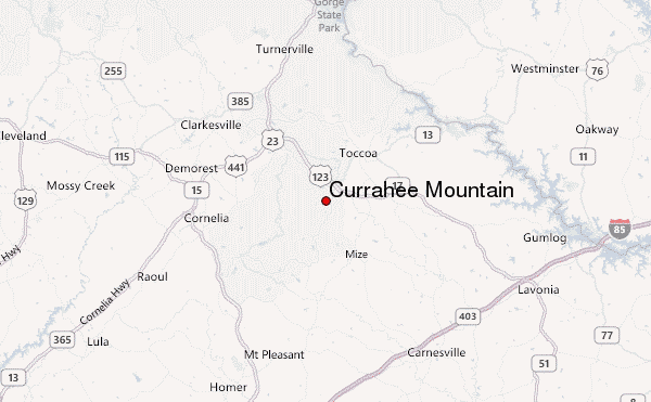 Currahee Mountain Location Map