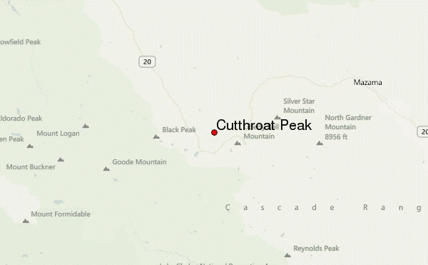 Cutthroat Peak Location Map