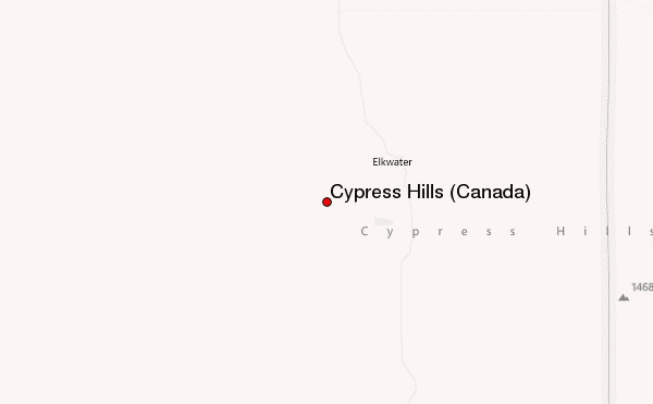 Cypress Hills (Canada) Location Map