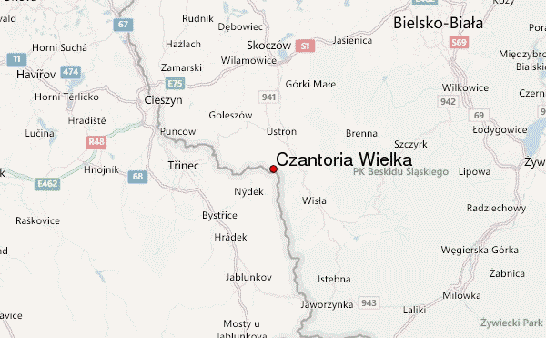 Czantoria Wielka Location Map