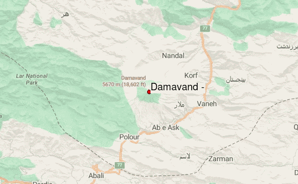 دماوند Location Map