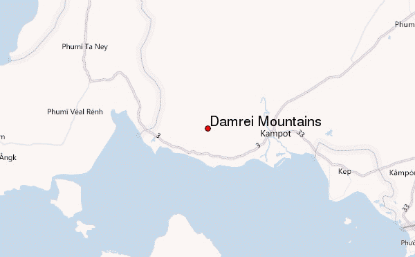 Dâmrei Mountains Location Map