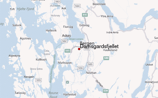 Damsgårdsfjellet Location Map