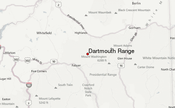 Dartmouth Range Location Map