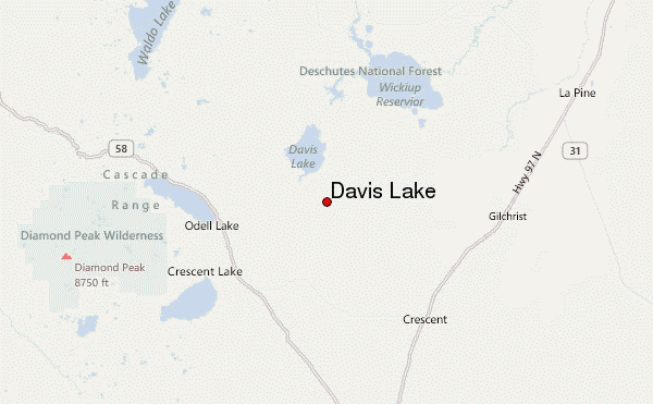 Davis Lake Location Map