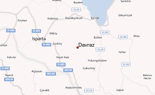 Davraz Location Map