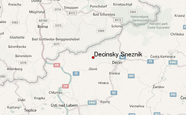 Děčínský Sněžník Location Map