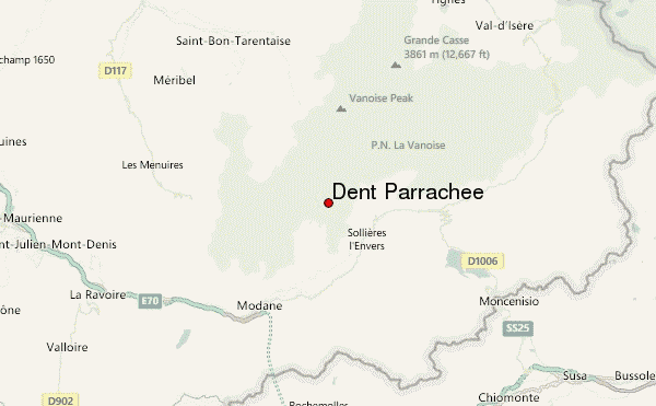 Dent Parrachée Location Map