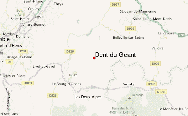 Dent du Géant Location Map