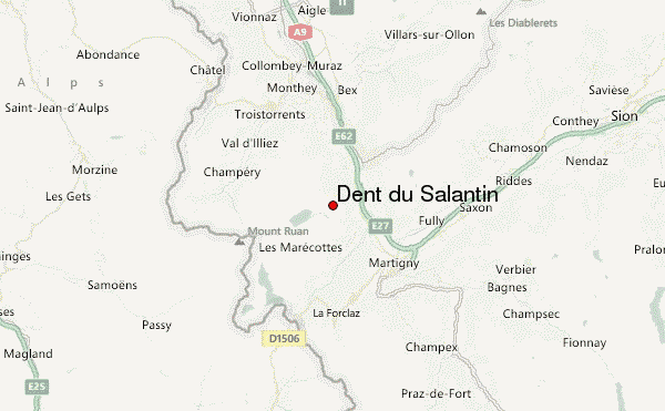 Dent du Salantin Location Map