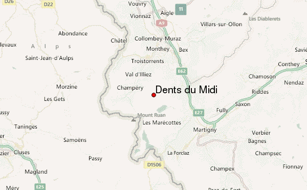 Dents du Midi Location Map