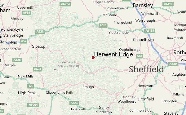 Derwent Edge Location Map