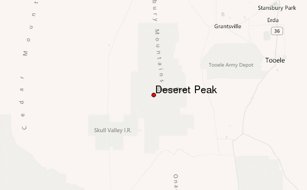 Deseret Peak Location Map