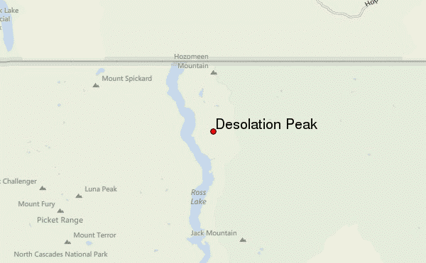 Desolation Peak Location Map