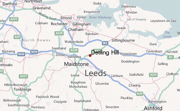 Detling Hill Location Map
