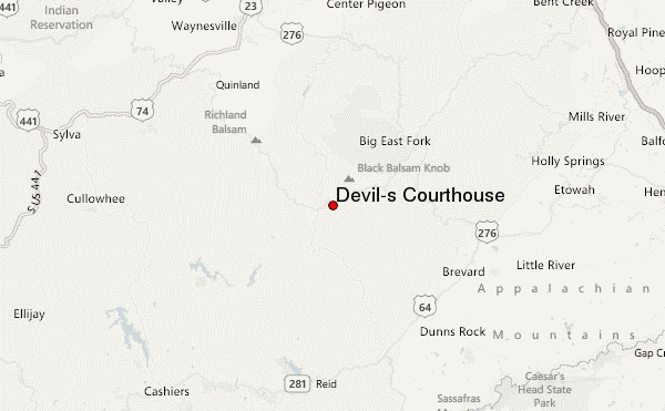 Devil's Courthouse Location Map